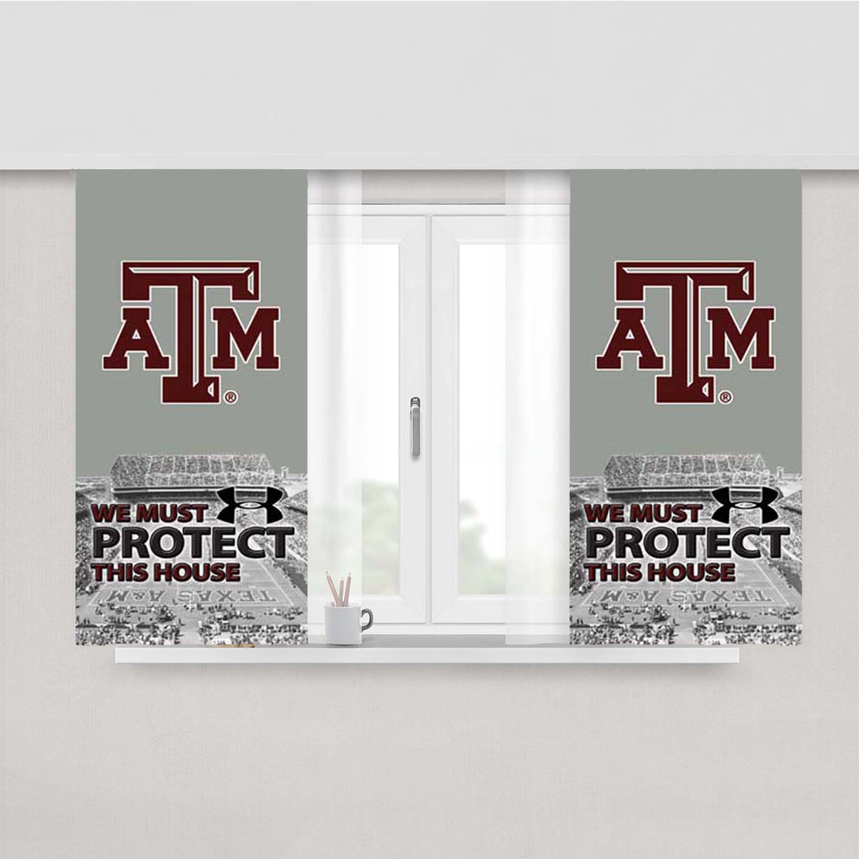Texas A M Protect Peach Skin Window Curtains