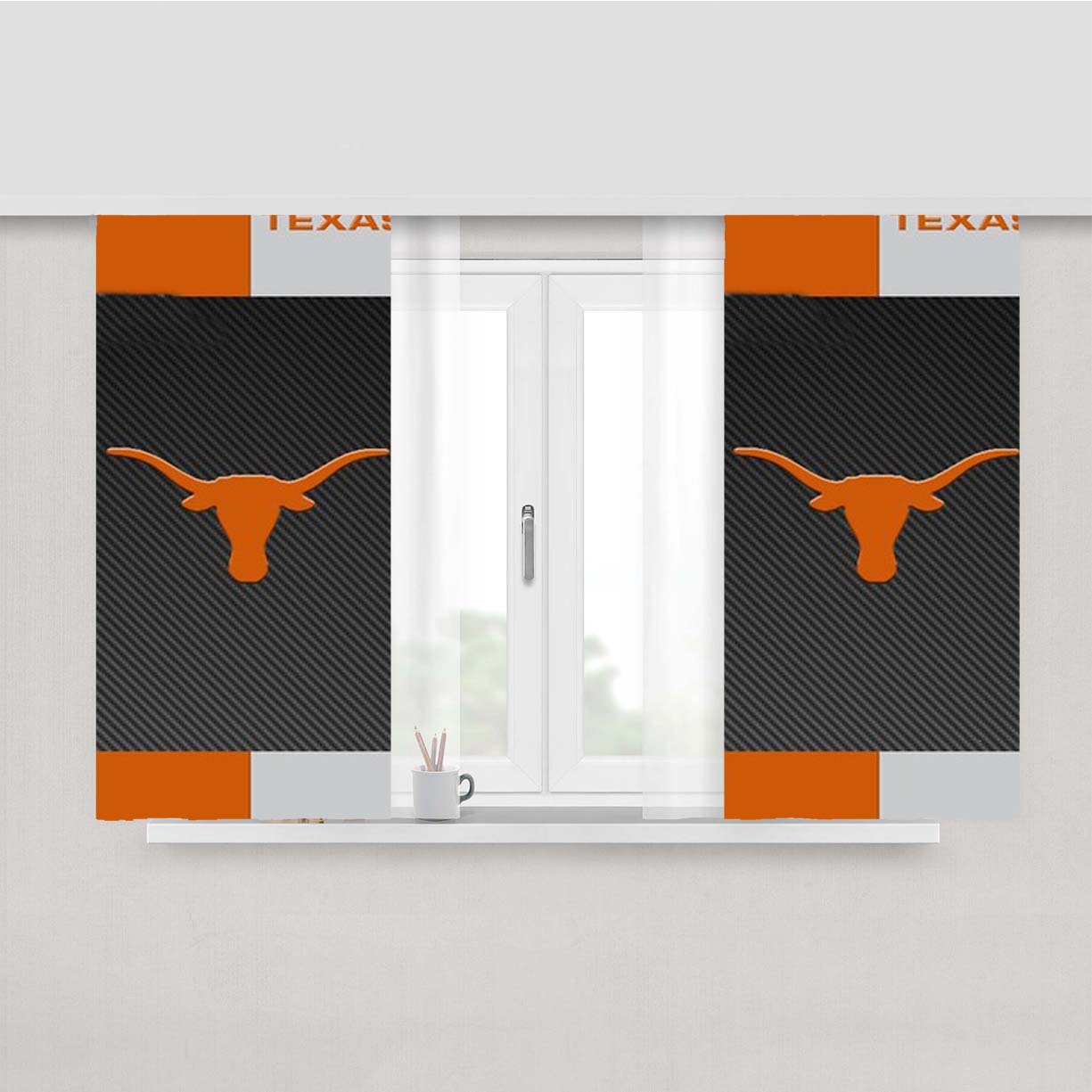Texas Longhor Peach Skin Window Curtains
