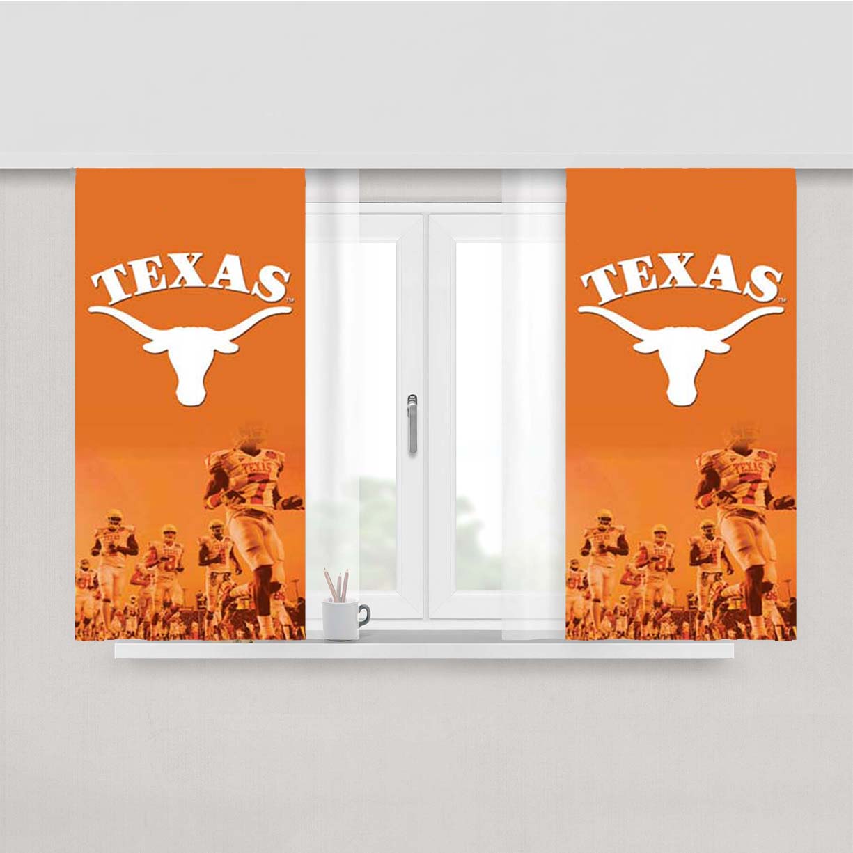 Texas Longhorns Peach Skin Window Curtains