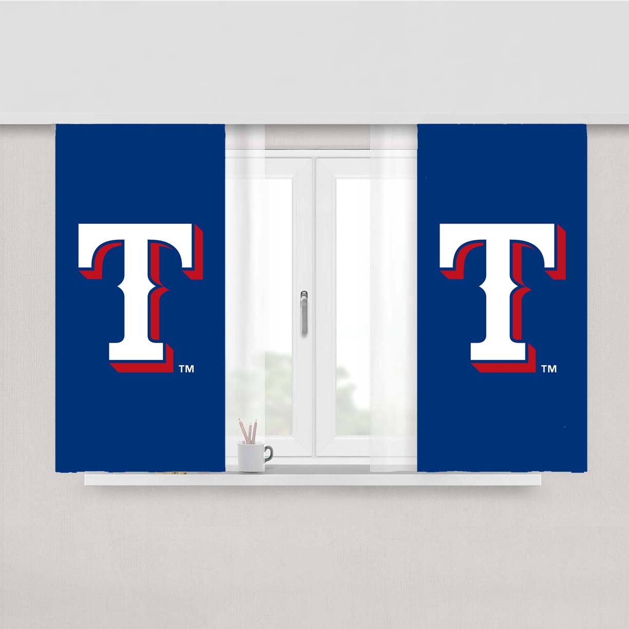 Texas Rangers Insignia Peach Skin Window Curtains