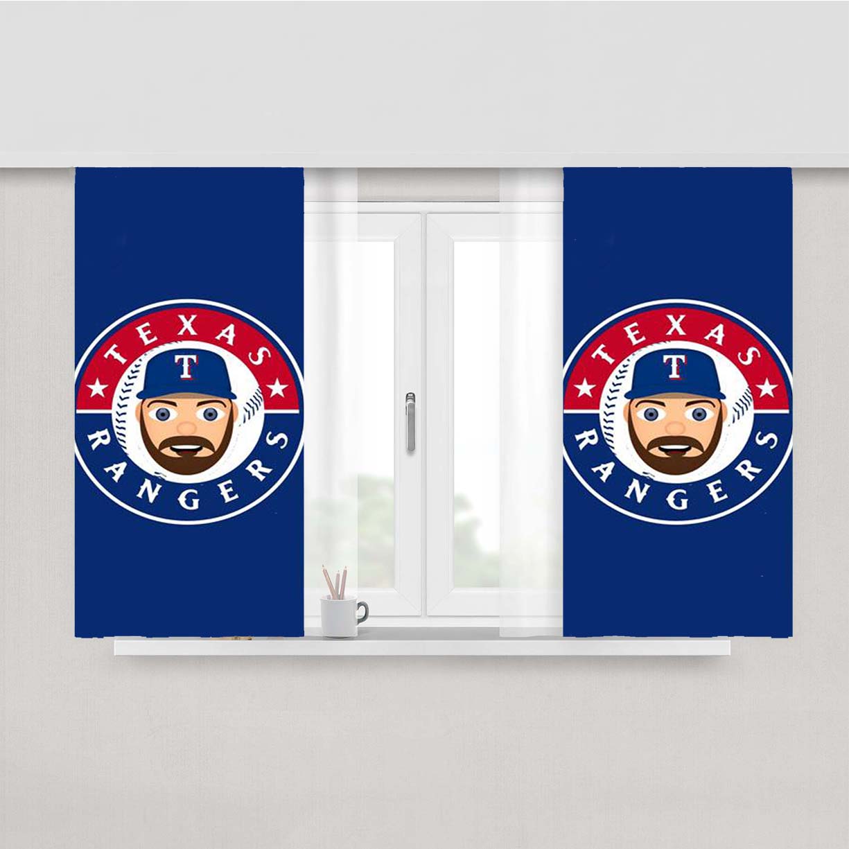 Texas Rangers Logo 50 Peach Skin Window Curtains