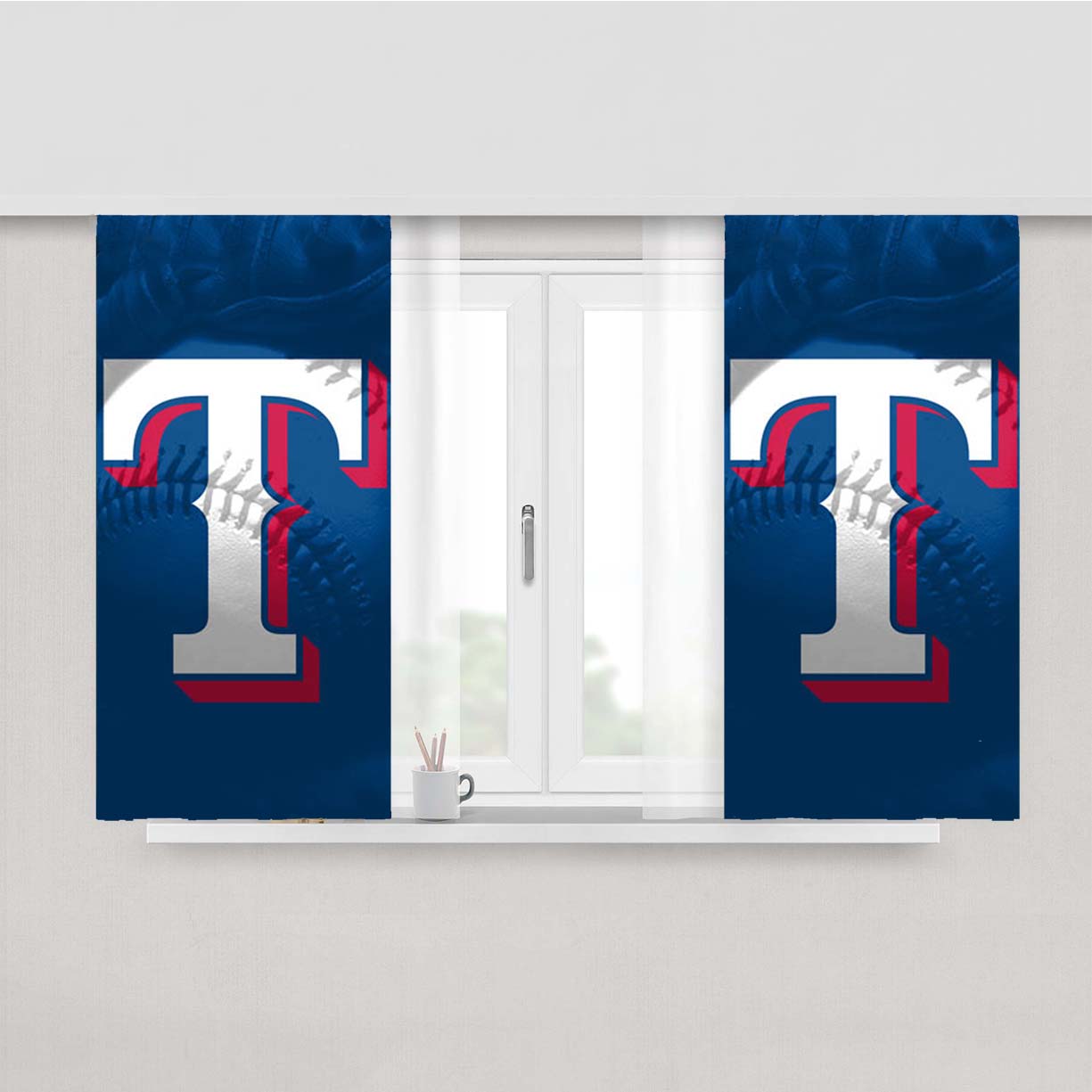 Texas Rangers T Peach Skin Window Curtains