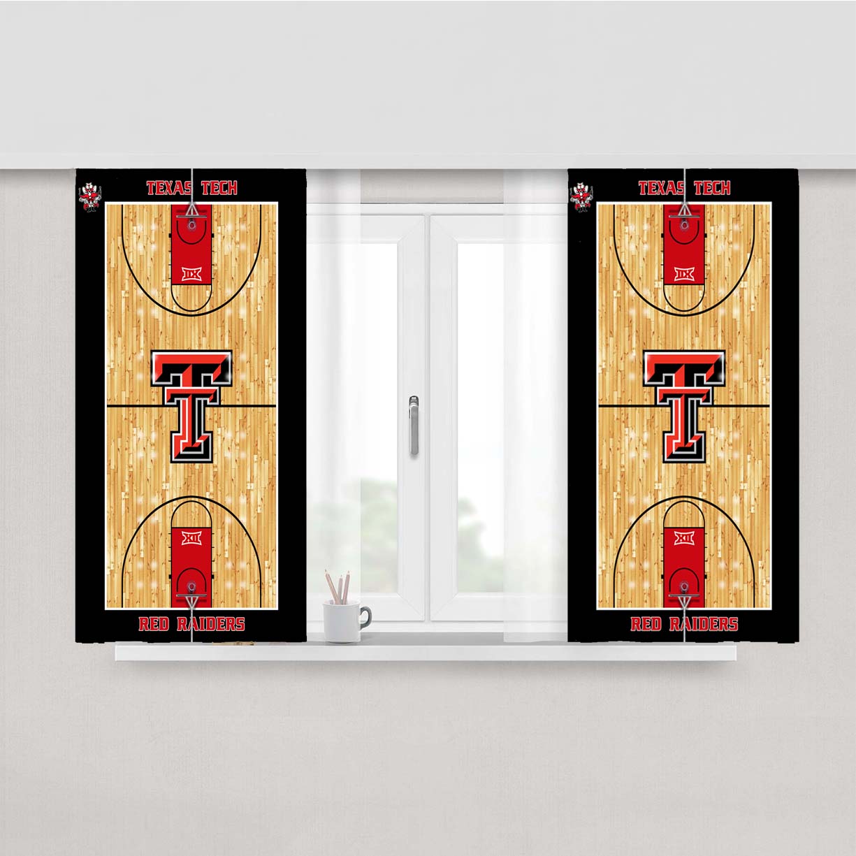 Texas Tech Red Raiders Court Peach Skin Window Curtains