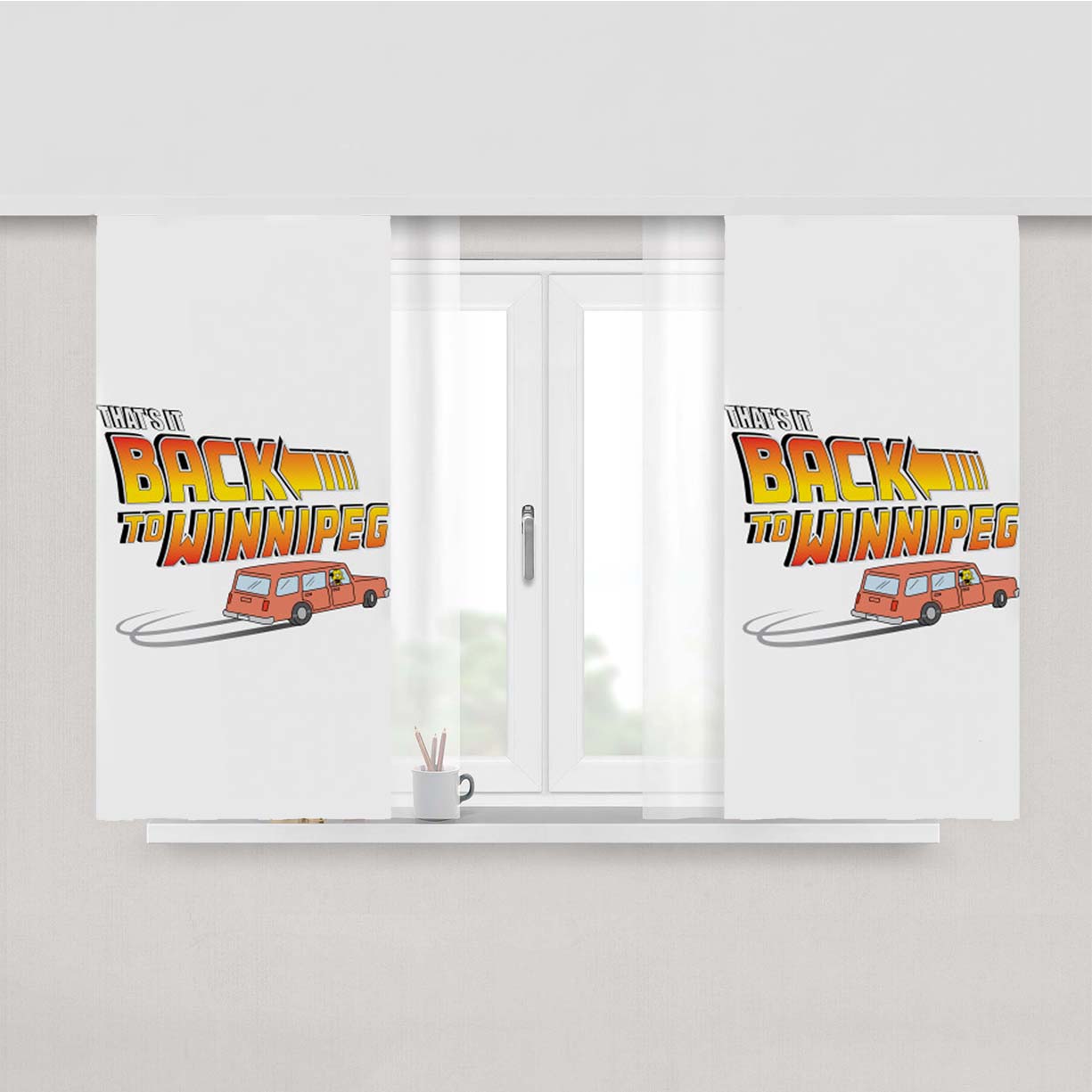 That'S It Back To Winnipeg Peach Skin Window Curtains