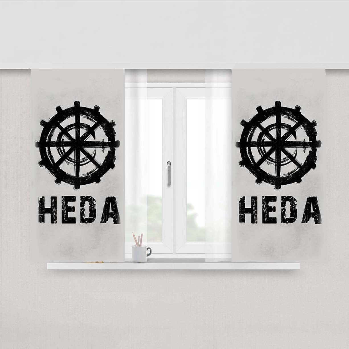 The 100 Heda Symbol Peach Skin Window Curtains
