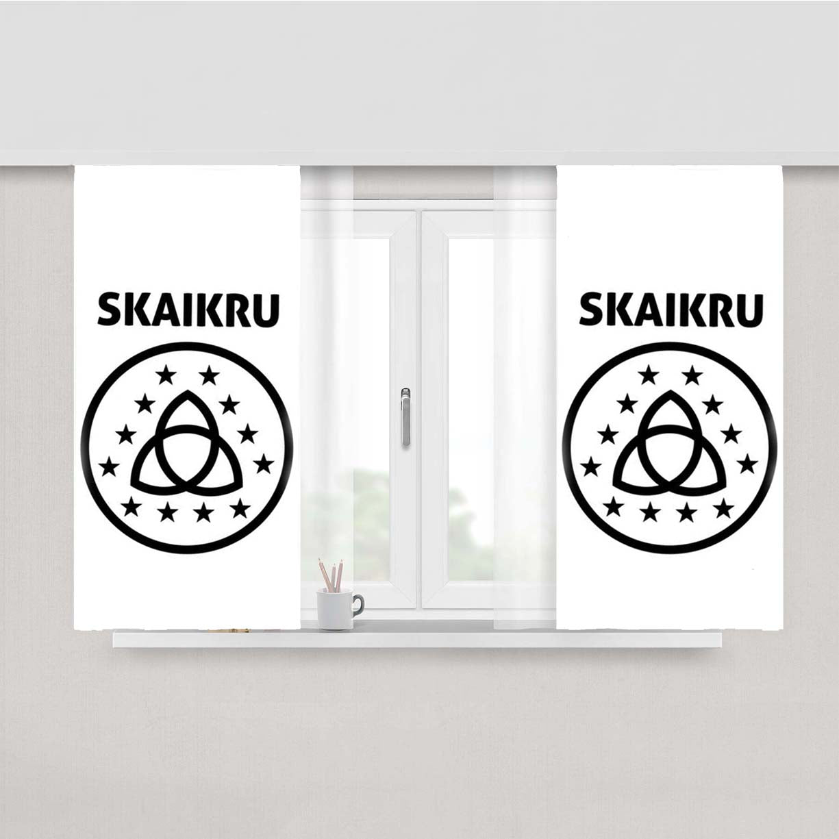 The 100 Skaikru Symbol Peach Skin Window Curtains