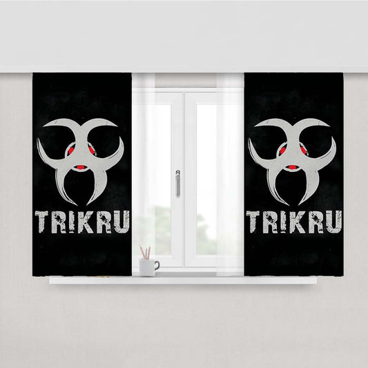 The 100 Trikru Symbol Black Peach Skin Window Curtains