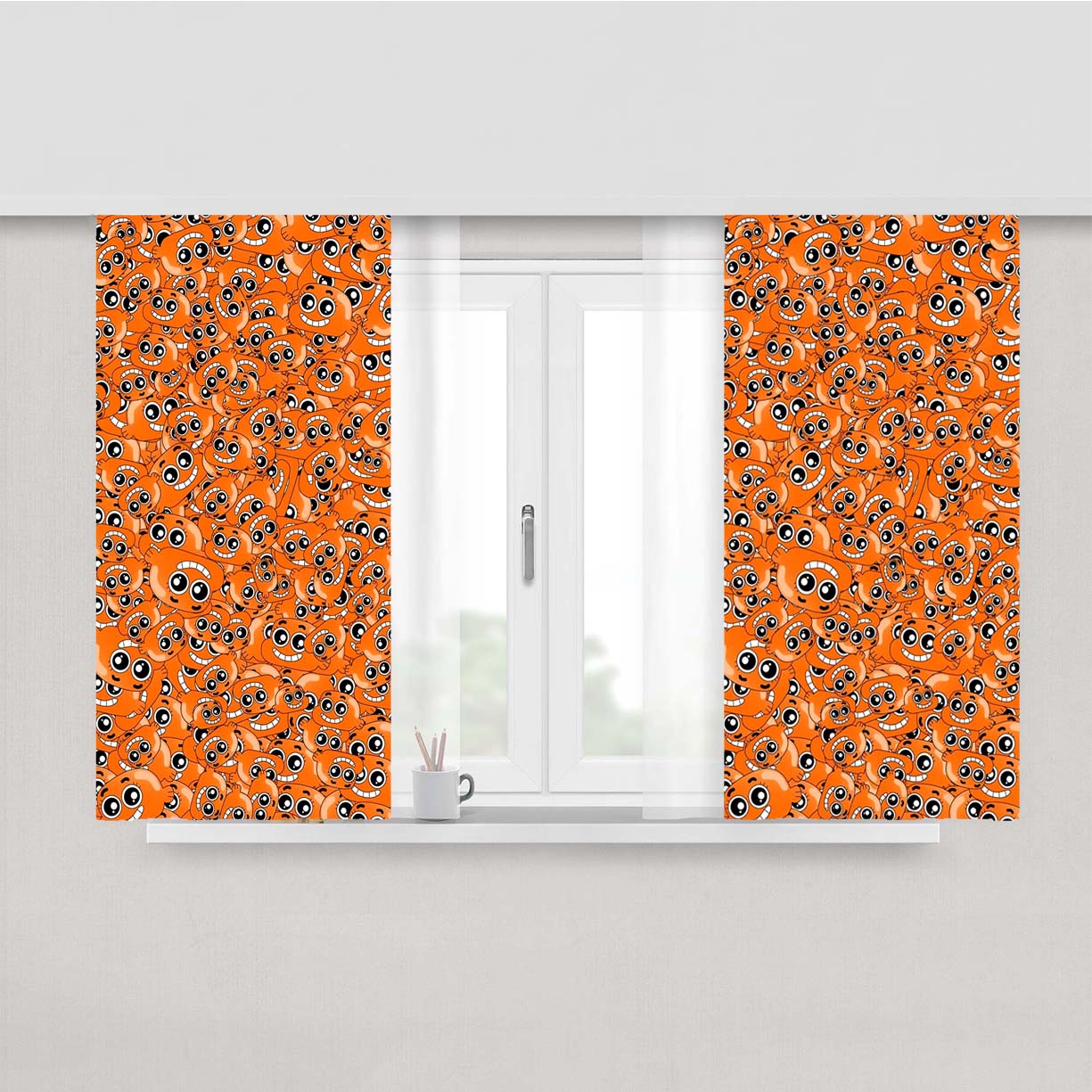 The Amazing World Of Gumball Doodle Peach Skin Window Curtains