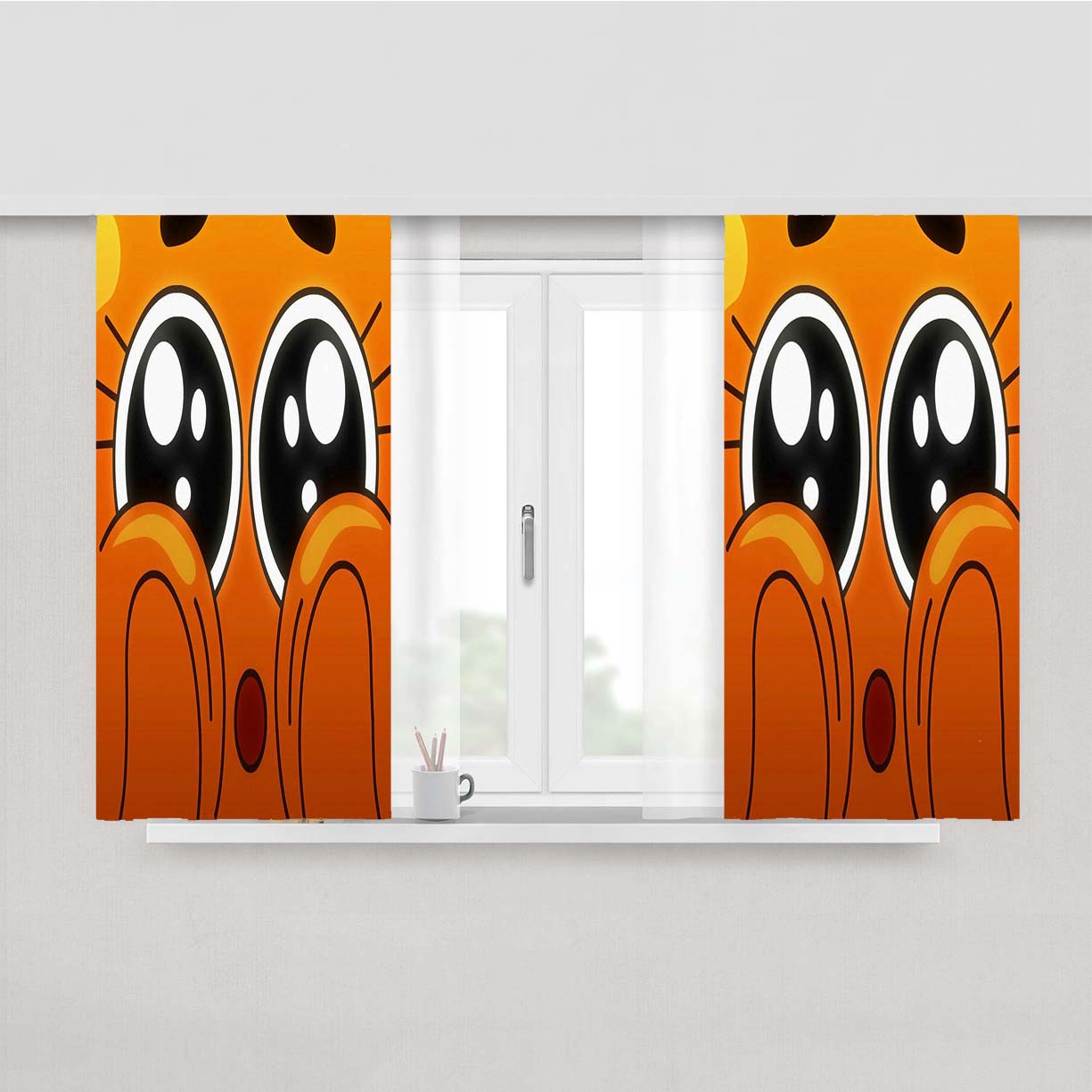 The Amazing World Of Gumball Orange Peach Skin Window Curtains