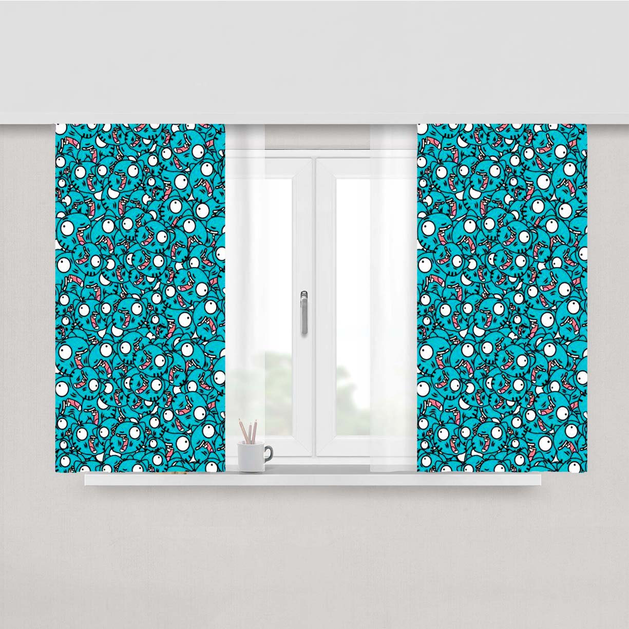 The Amazing World Of Gumball Pattern Character Peach Skin Window Curtains