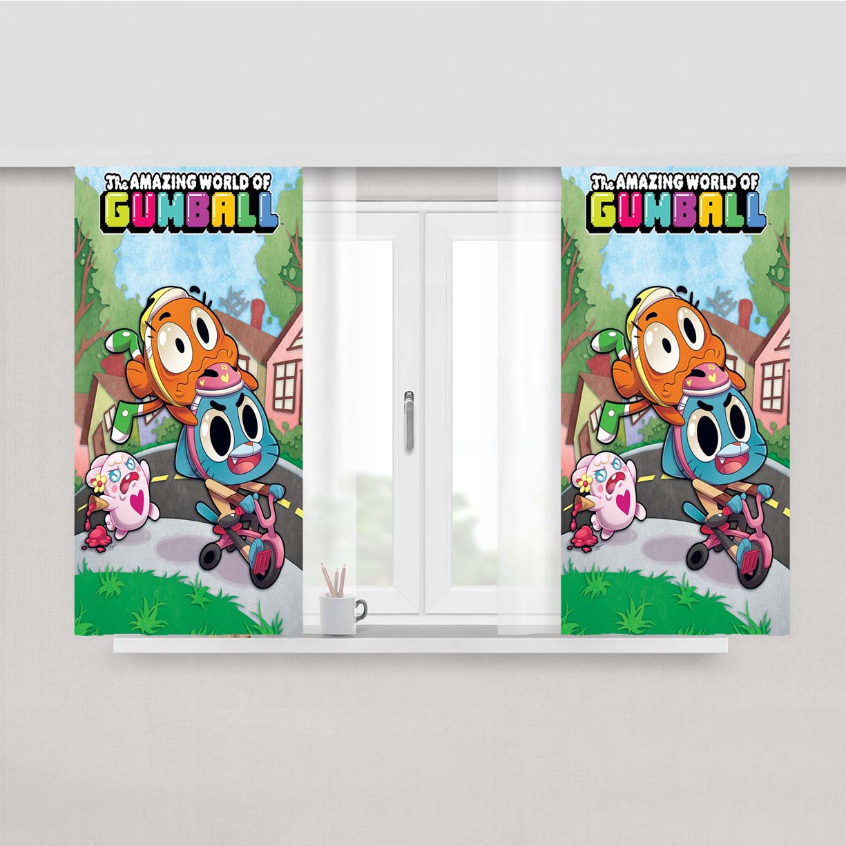 The Amazing World Of Gumball Poster Peach Skin Window Curtains
