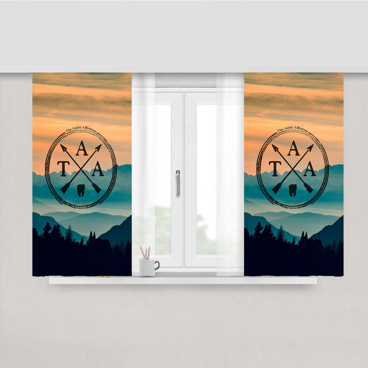 The Amity Affliction 2 Peach Skin Window Curtains