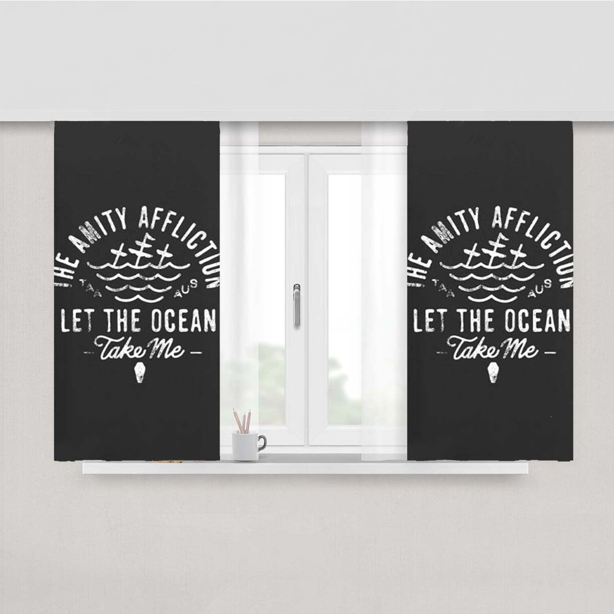 The Amity Affliction Let The Ocean Take Me Peach Skin Window Curtains