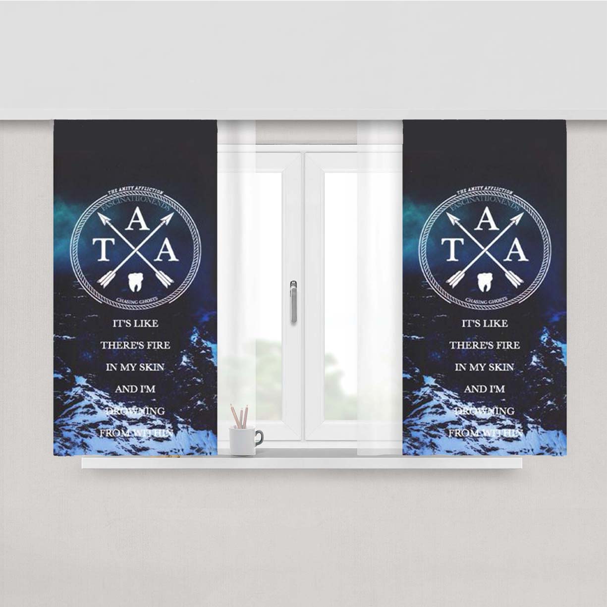 The Amity Affliction Pittsburgh Peach Skin Window Curtains