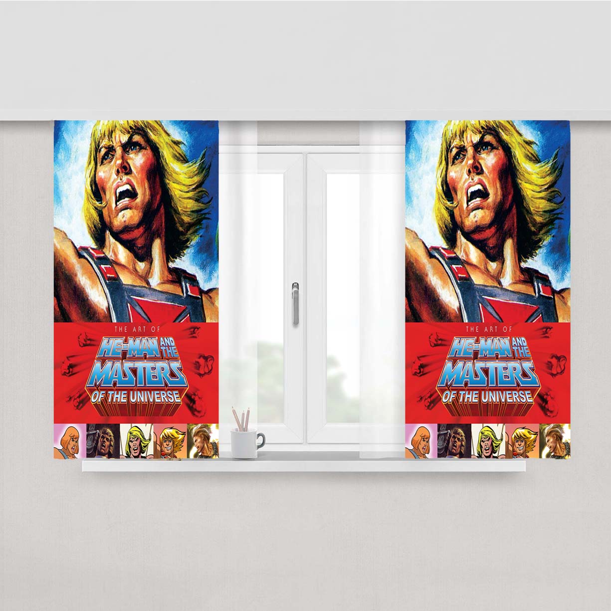 The Art Of He Man And The Masters Of The Universe Peach Skin Window Curtains