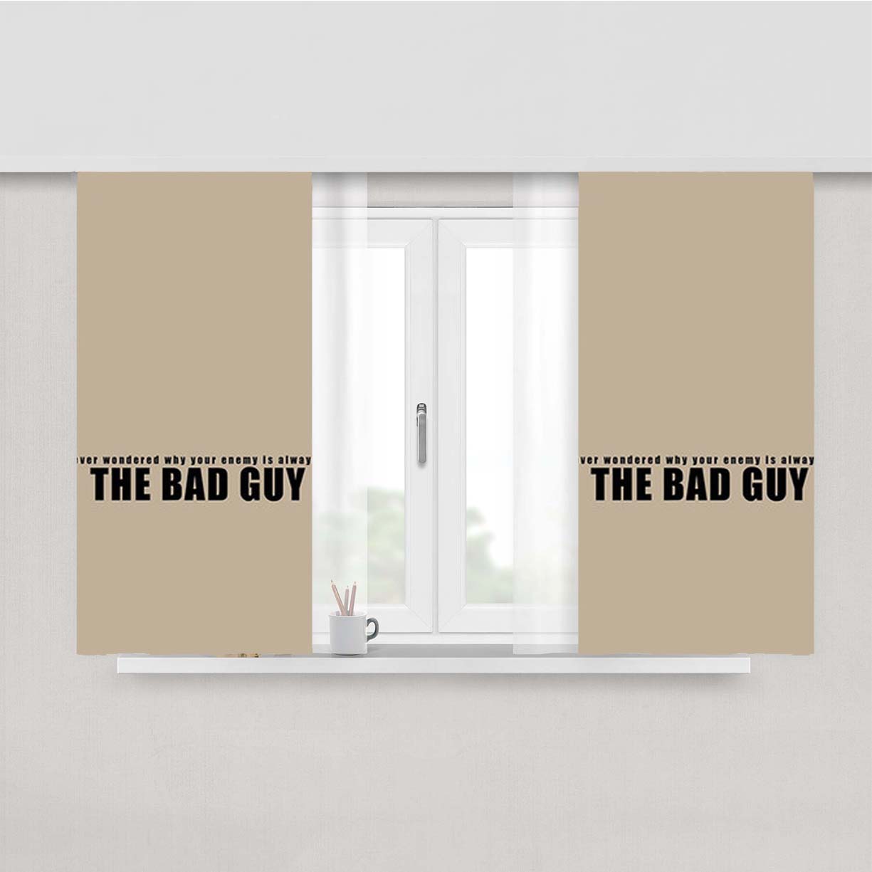 The Bad Guy Peach Skin Window Curtains