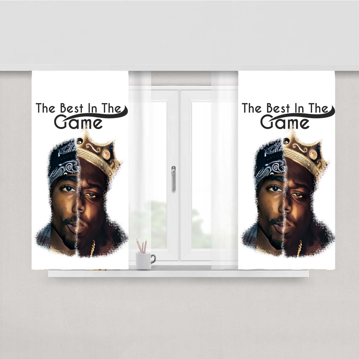 The Best In Game Tupac And Biggie Peach Skin Window Curtains