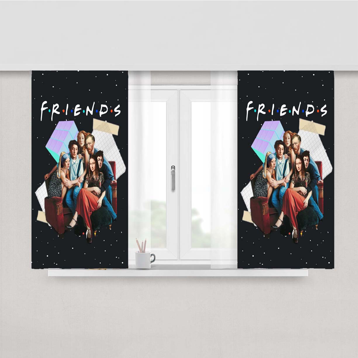 The Best Tv Show Ever Friends Parody Character Peach Skin Window Curtains