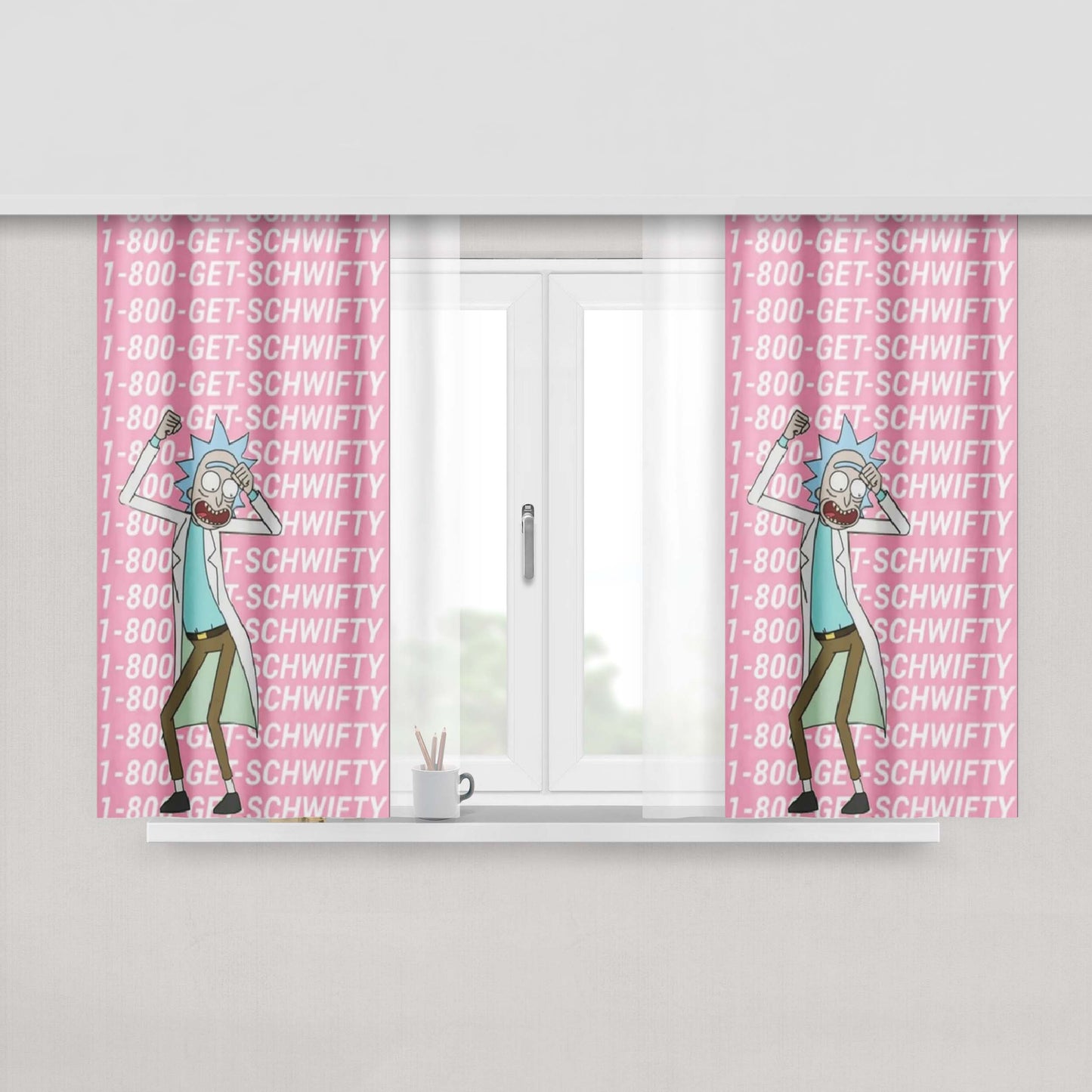 1 800 Get Schwifty Rick Dance Window Curtains