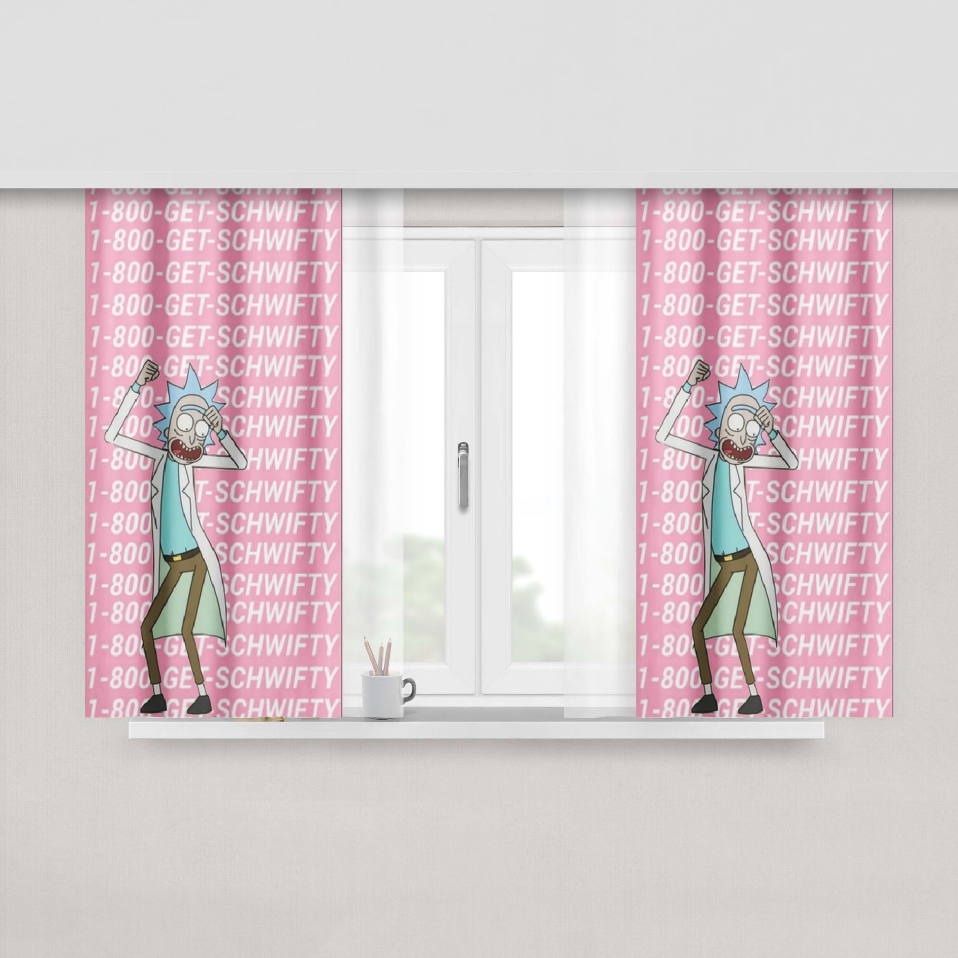 1 800 Get Schwifty Rick Dance Window Curtains