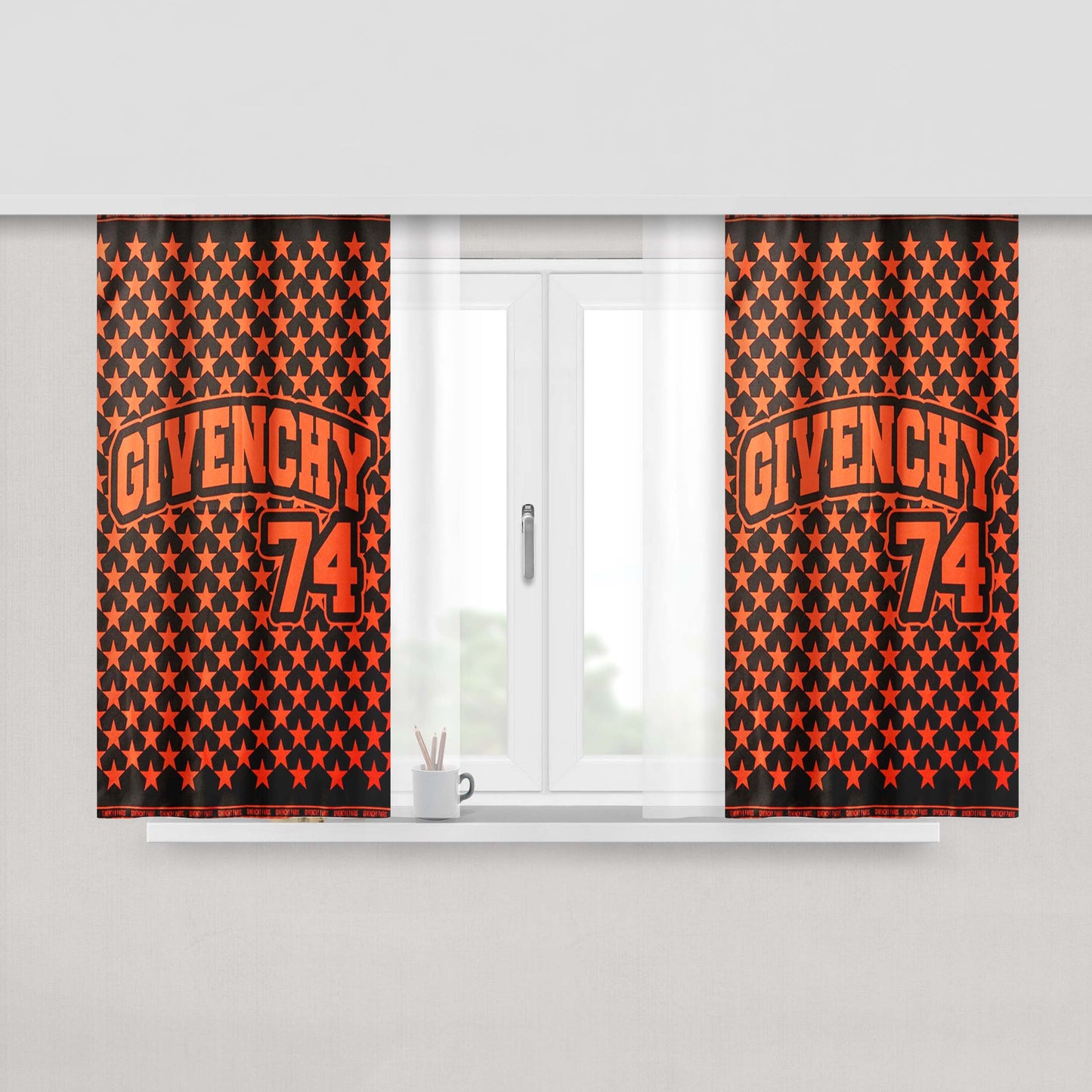 90’S Cup 2 Fabric Window Curtains