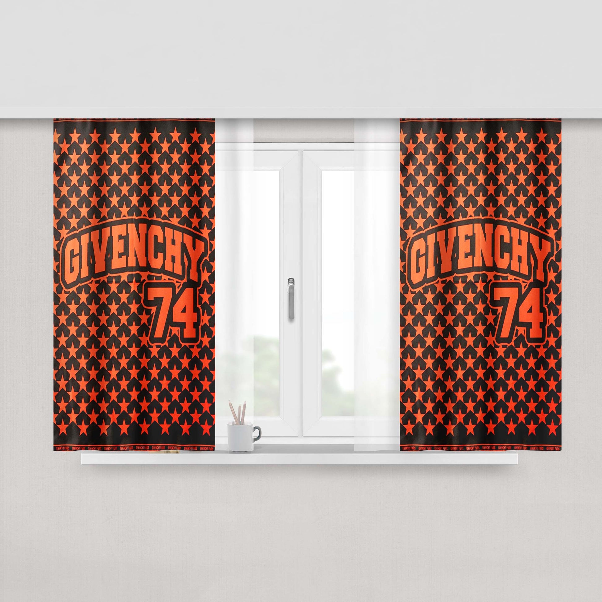 90’S Cup 2 Fabric Window Curtains