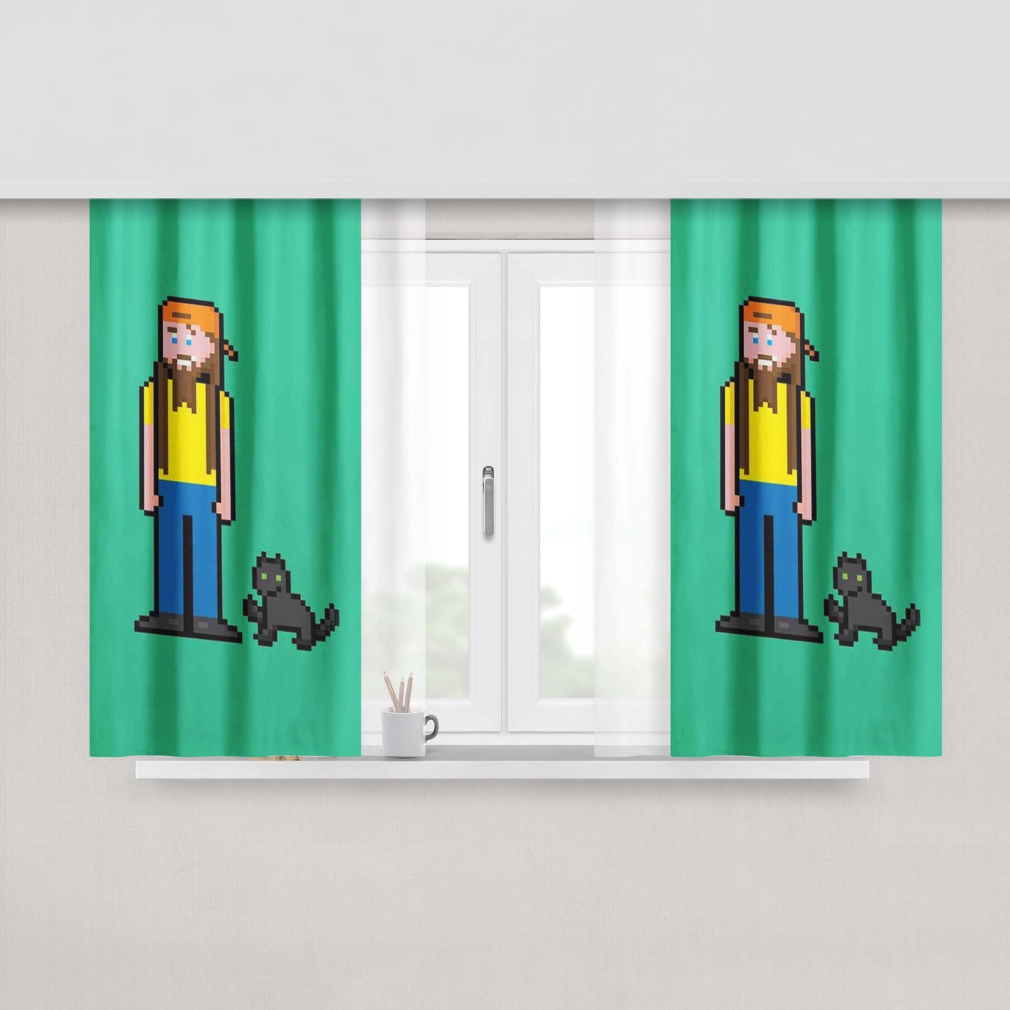 999 Skateboard Deck Fabric Window Curtains