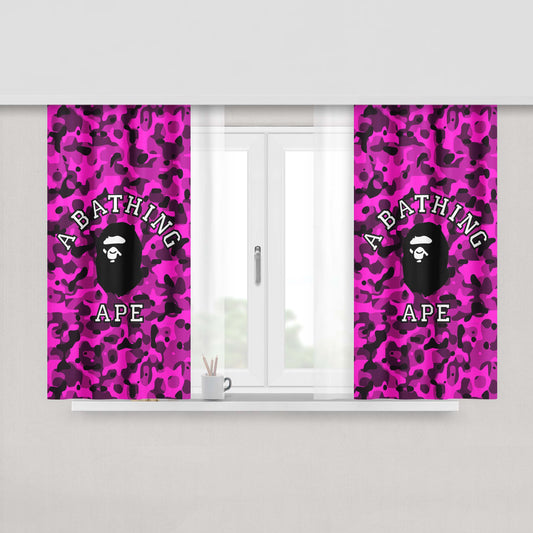 A Bathing Ape Blue Purple Fabric Window Curtains