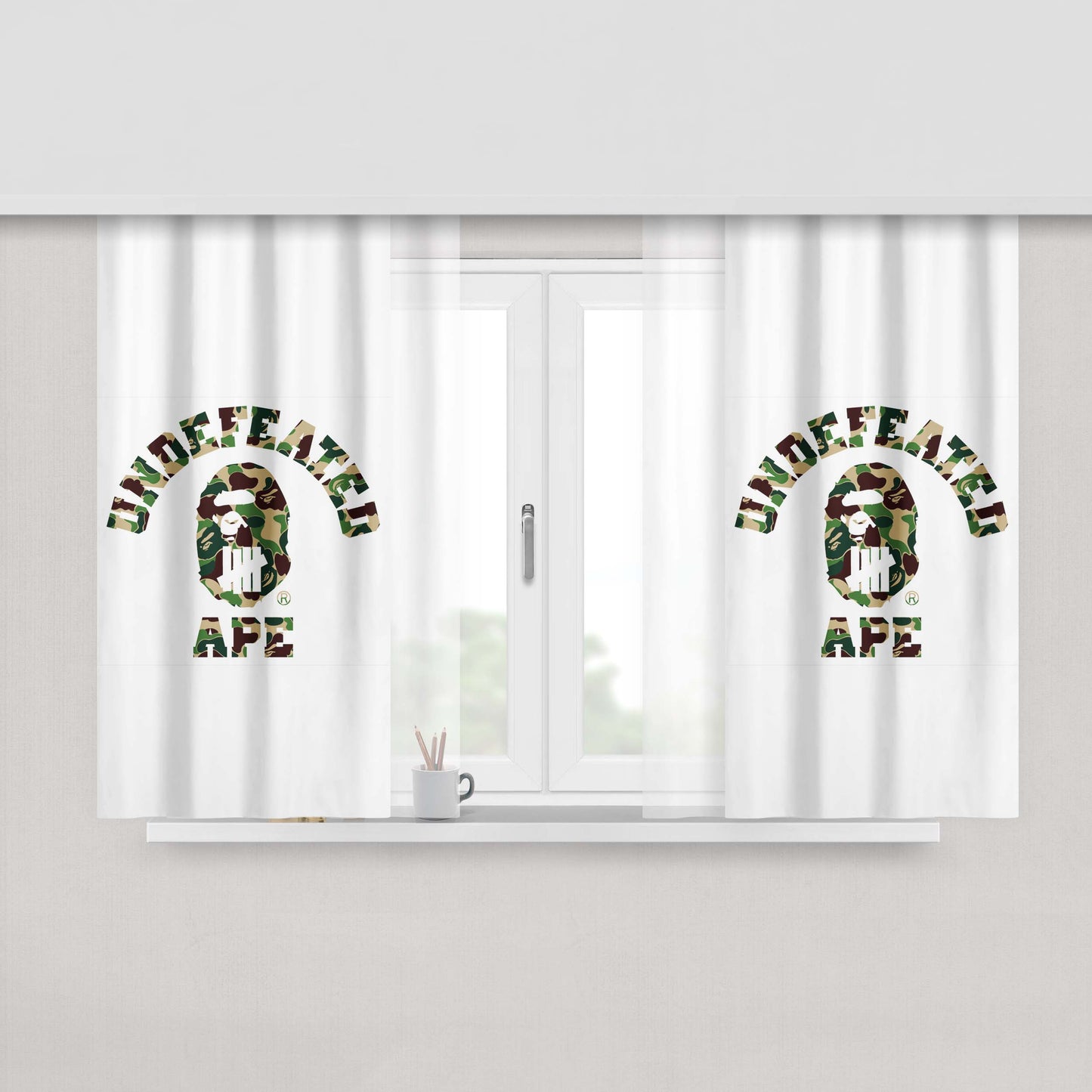 A Bathing Ape Grey Fabric Window Curtains