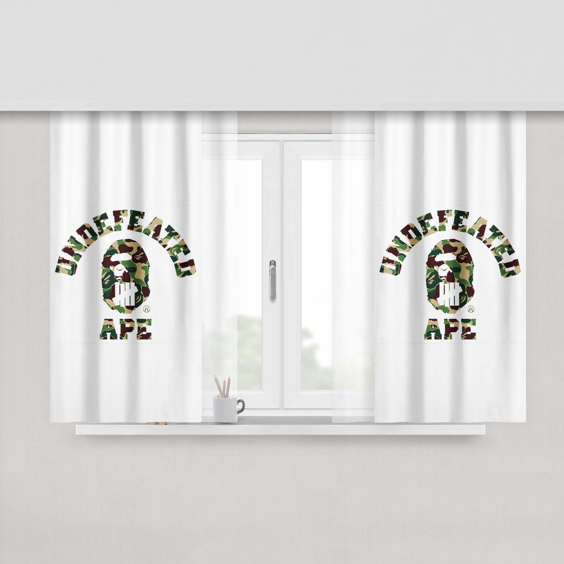 A Bathing Ape Grey Fabric Window Curtains