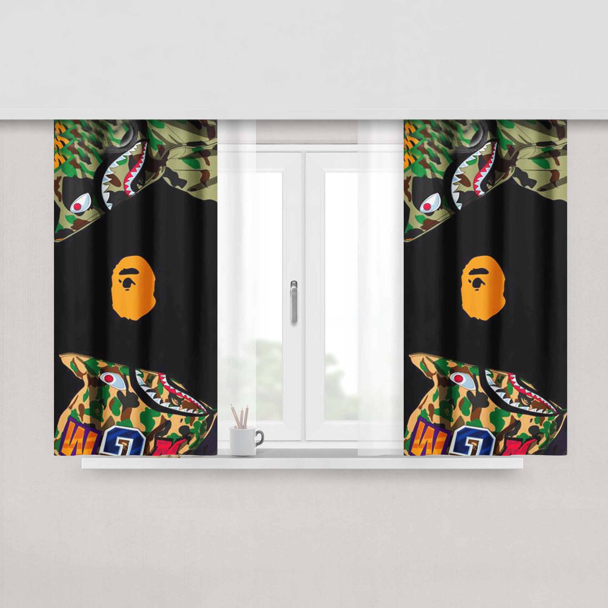 A Bathing Ape Pink Fabric Window Curtains