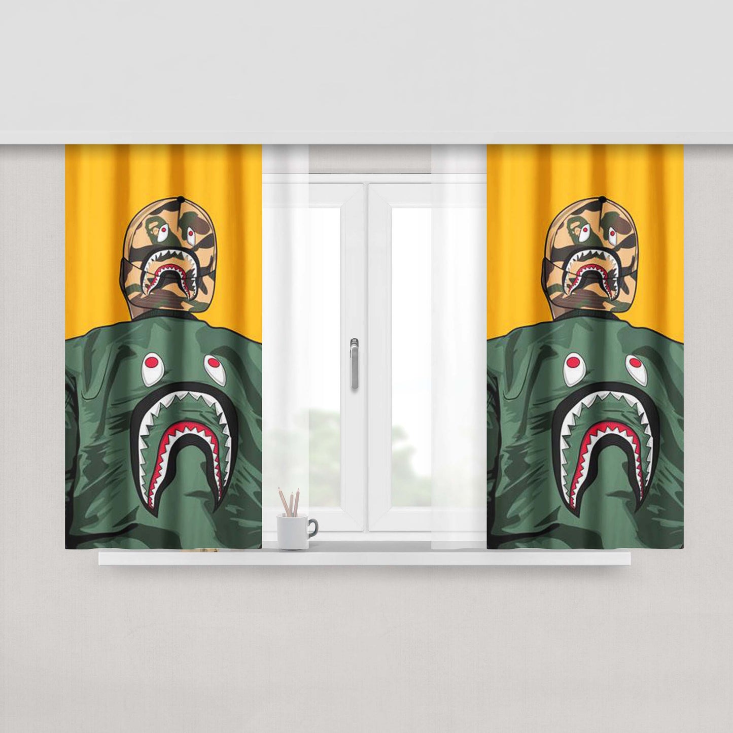 A Bathing Ape Purple Fabric Window Curtains