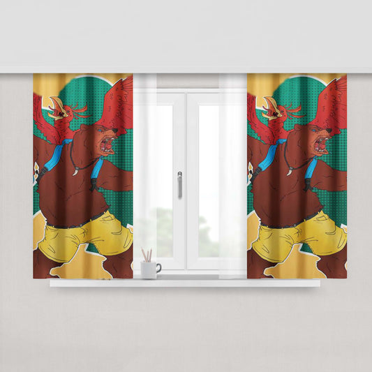 A Bathing Ape Red Fabric Window Curtains