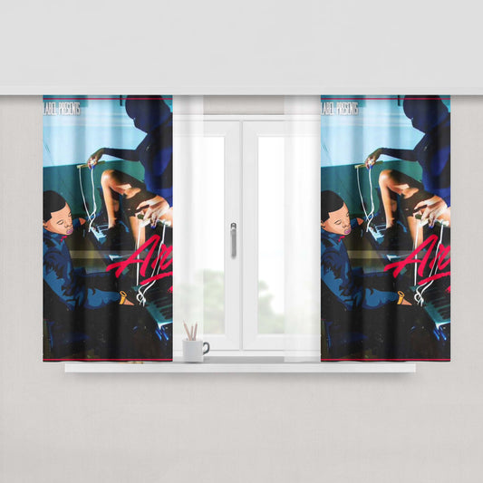 A Bathing Apes Logo On Jaket Fabric Window Curtains