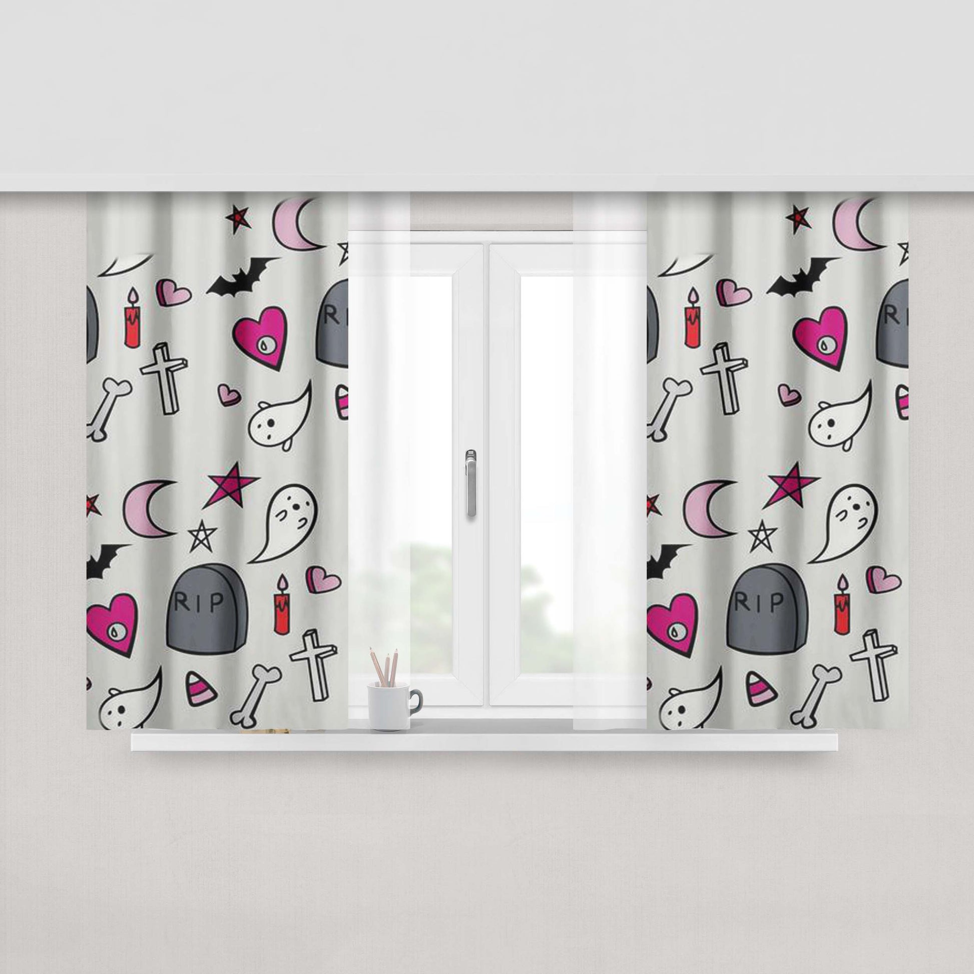 A Clockwork Orange Silhuette Fabric Window Curtains