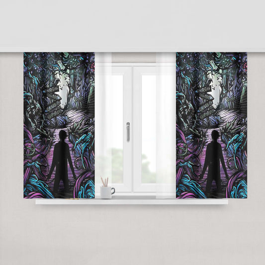 A Collection Of Planets In Space Fabric Window Curtains