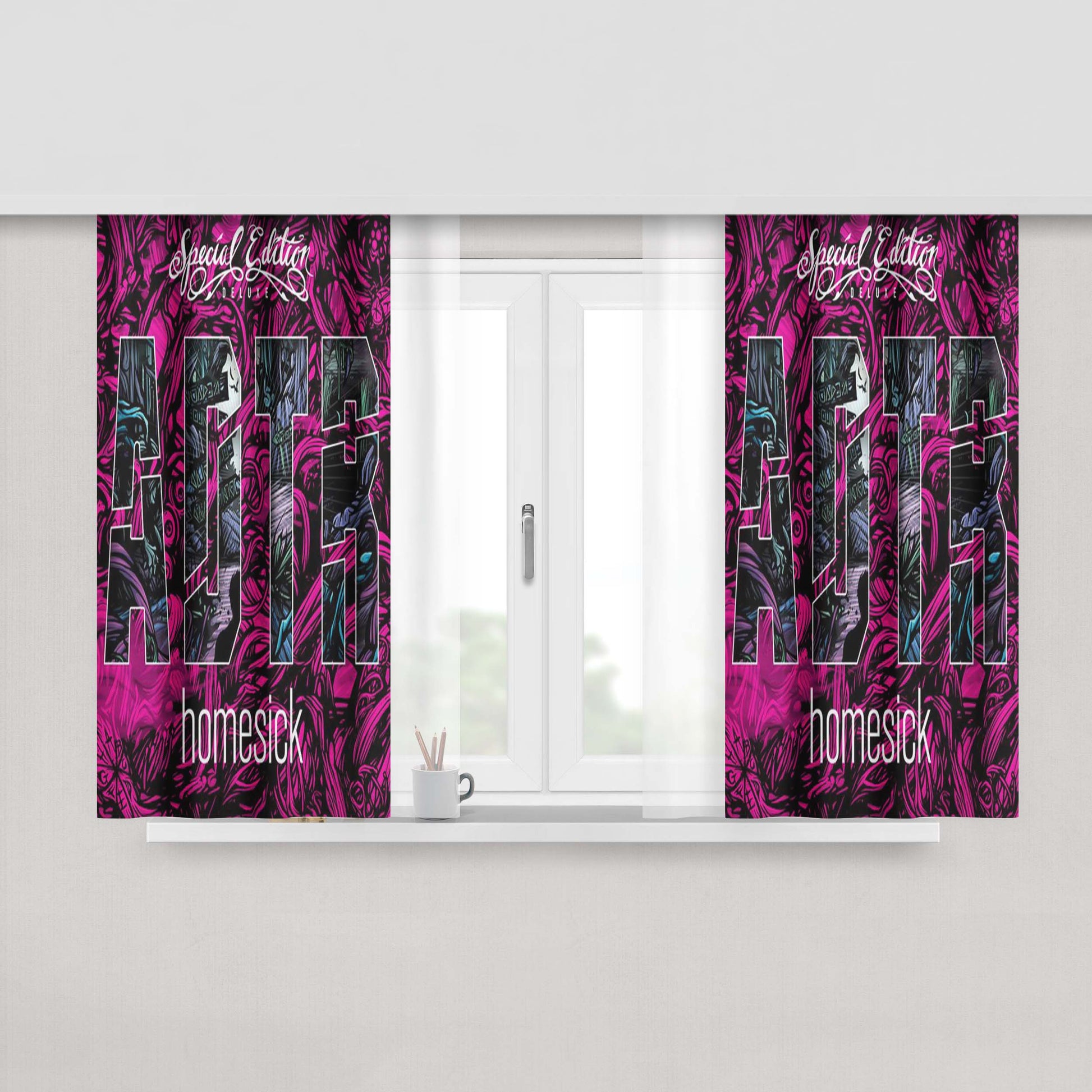 A Day To Remember Bad Vibration Jeremy Mckinnon Fabric Window Curtains