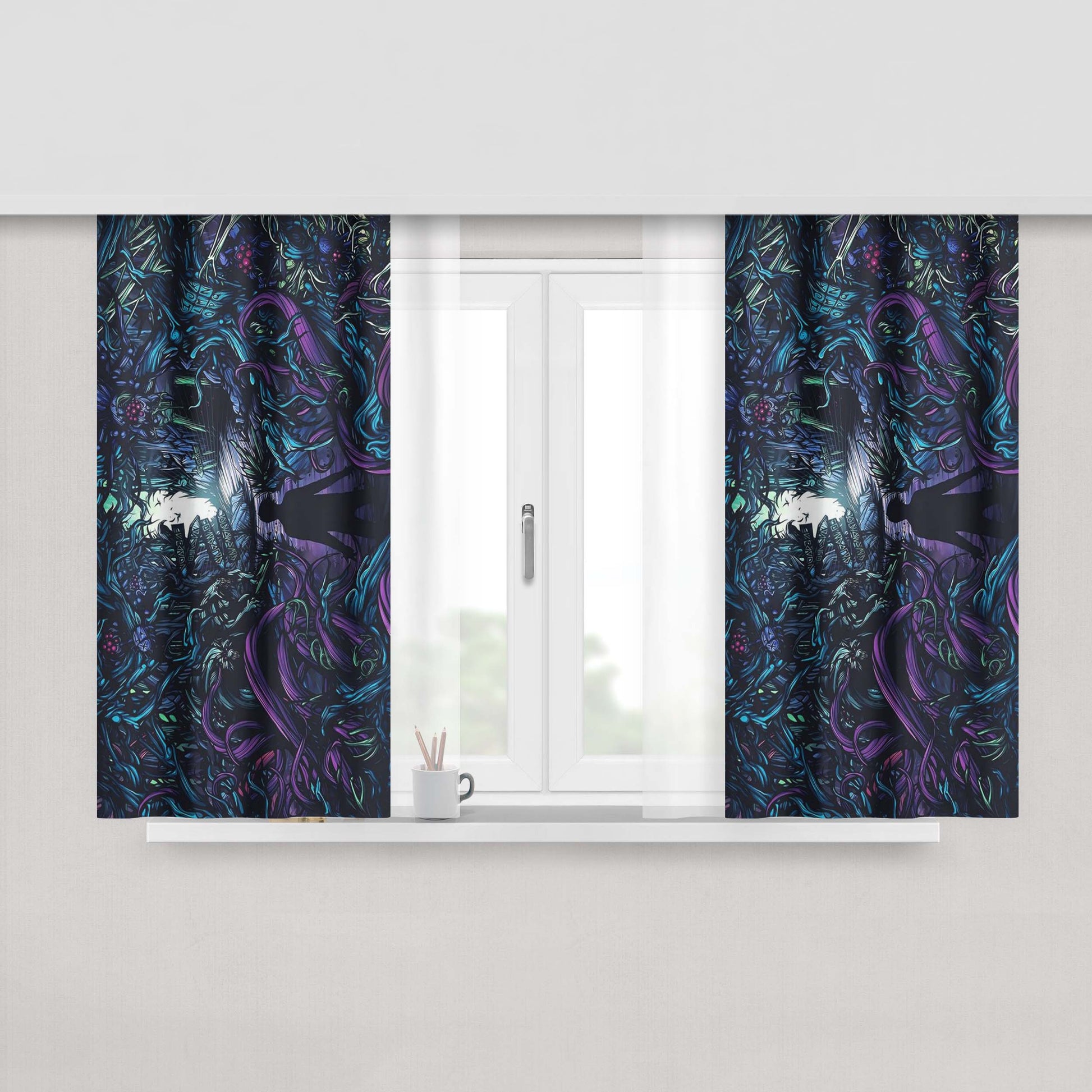 A Day To Remember Flower Slip Fabric Window Curtains