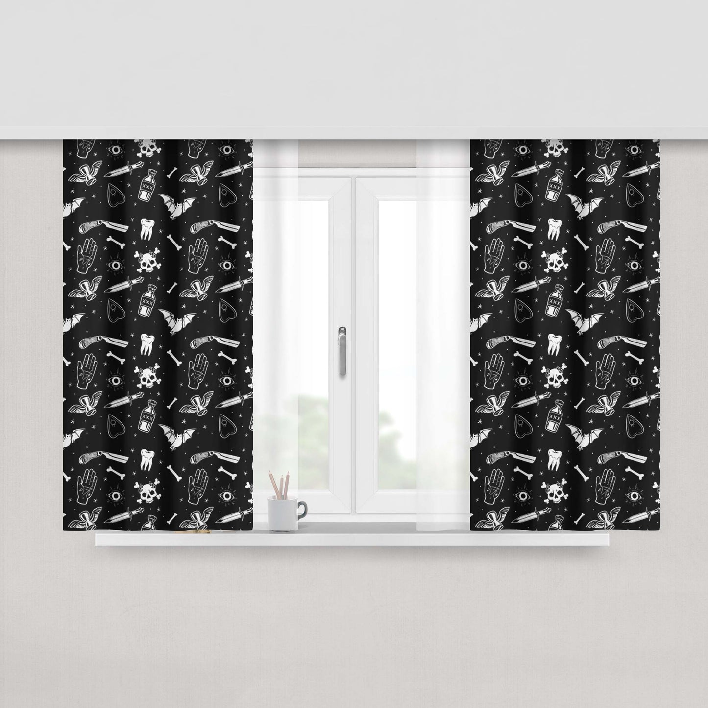 A Demonic Birthday Fabric Window Curtains