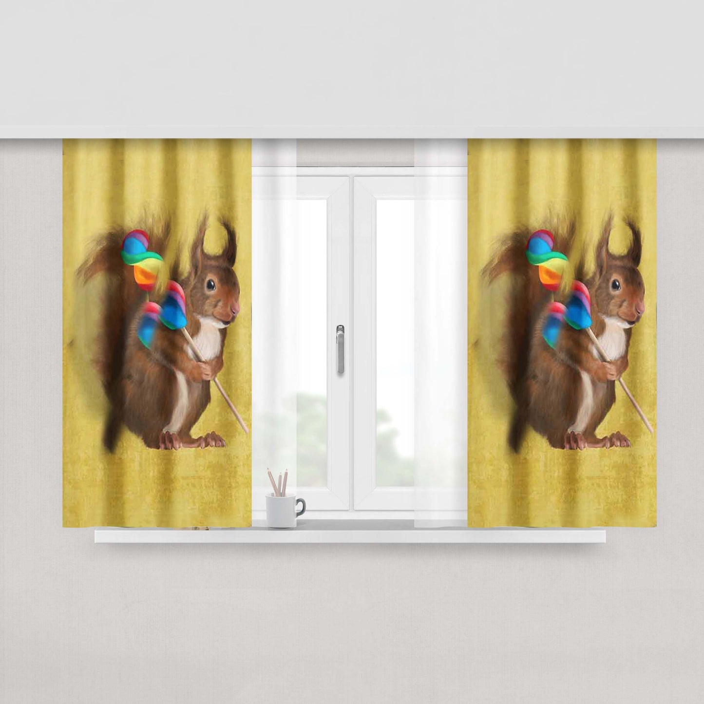 A Family Dinner Fabric Window Curtains