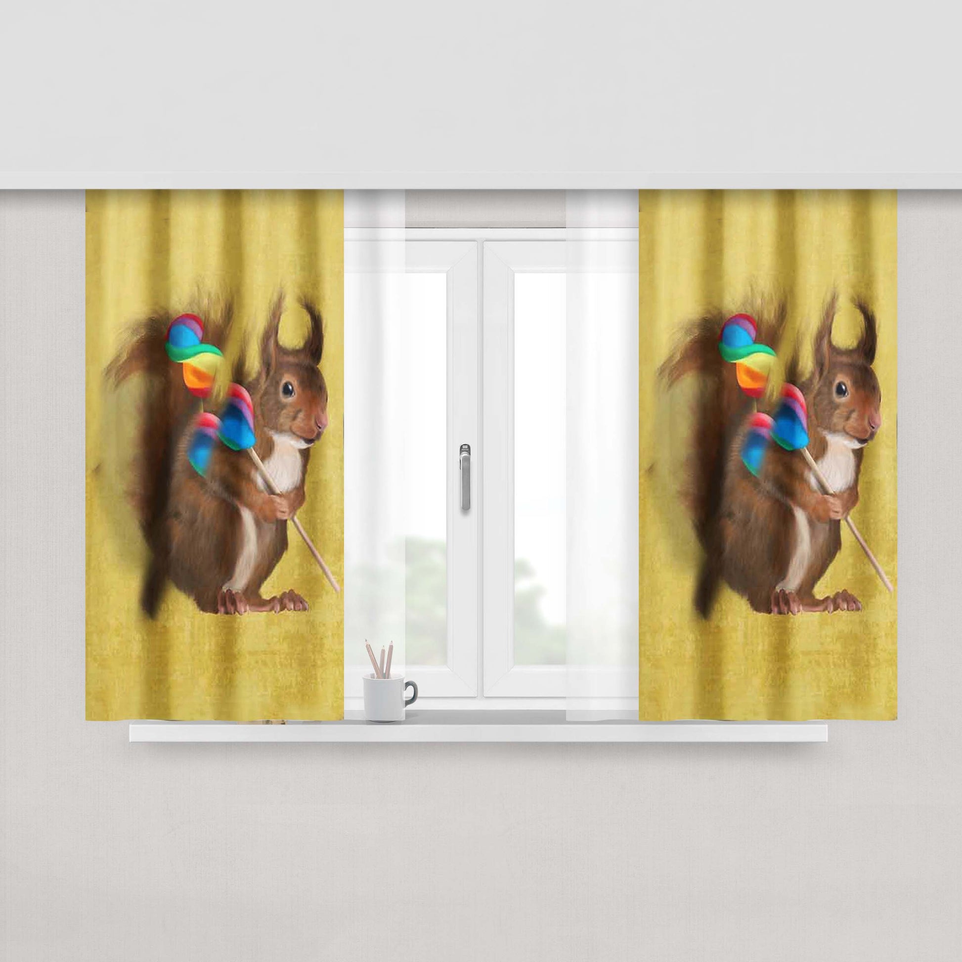 A Family Dinner Fabric Window Curtains