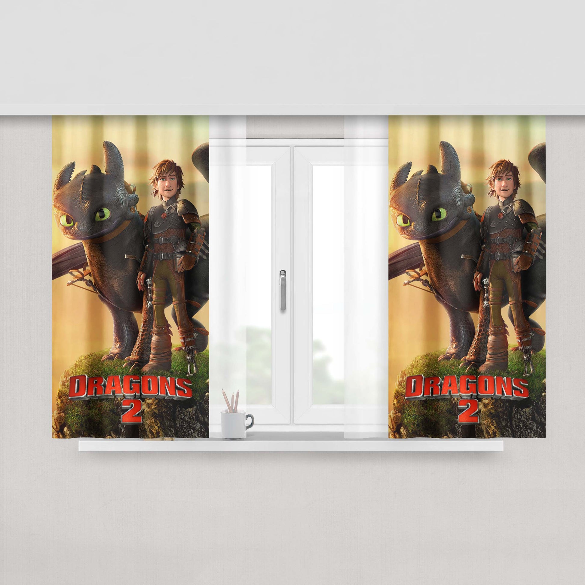 A Funny Squirrel Fabric Window Curtains