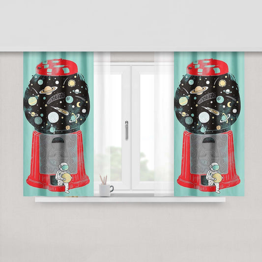 A Man With Gadget Fabric Window Curtains