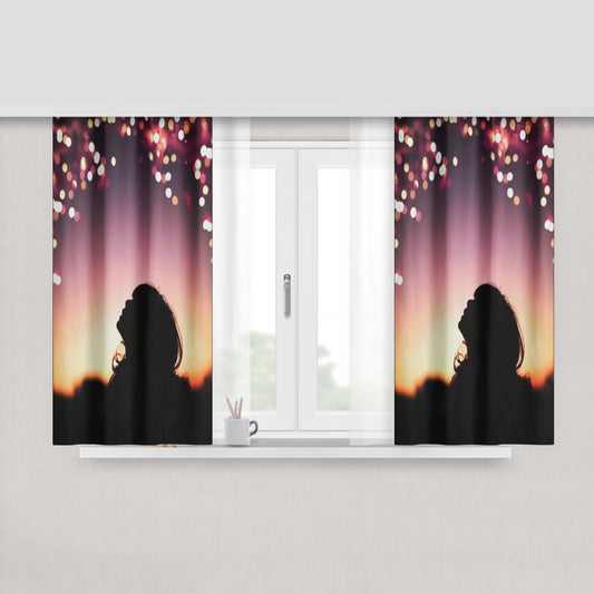 A Painting Phase Marble Moon Fabric Window Curtains