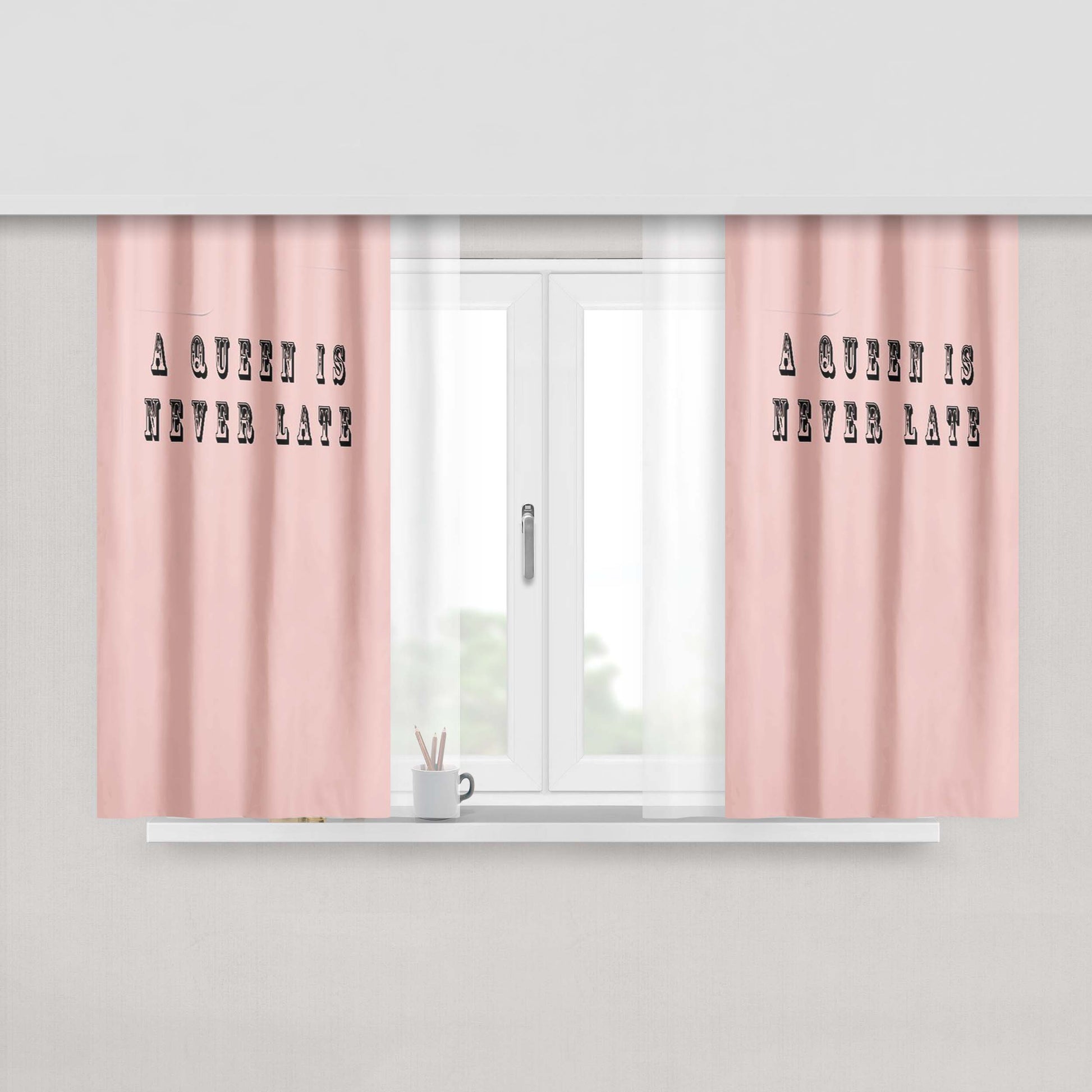 A Person Looking Up Fabric Window Curtains