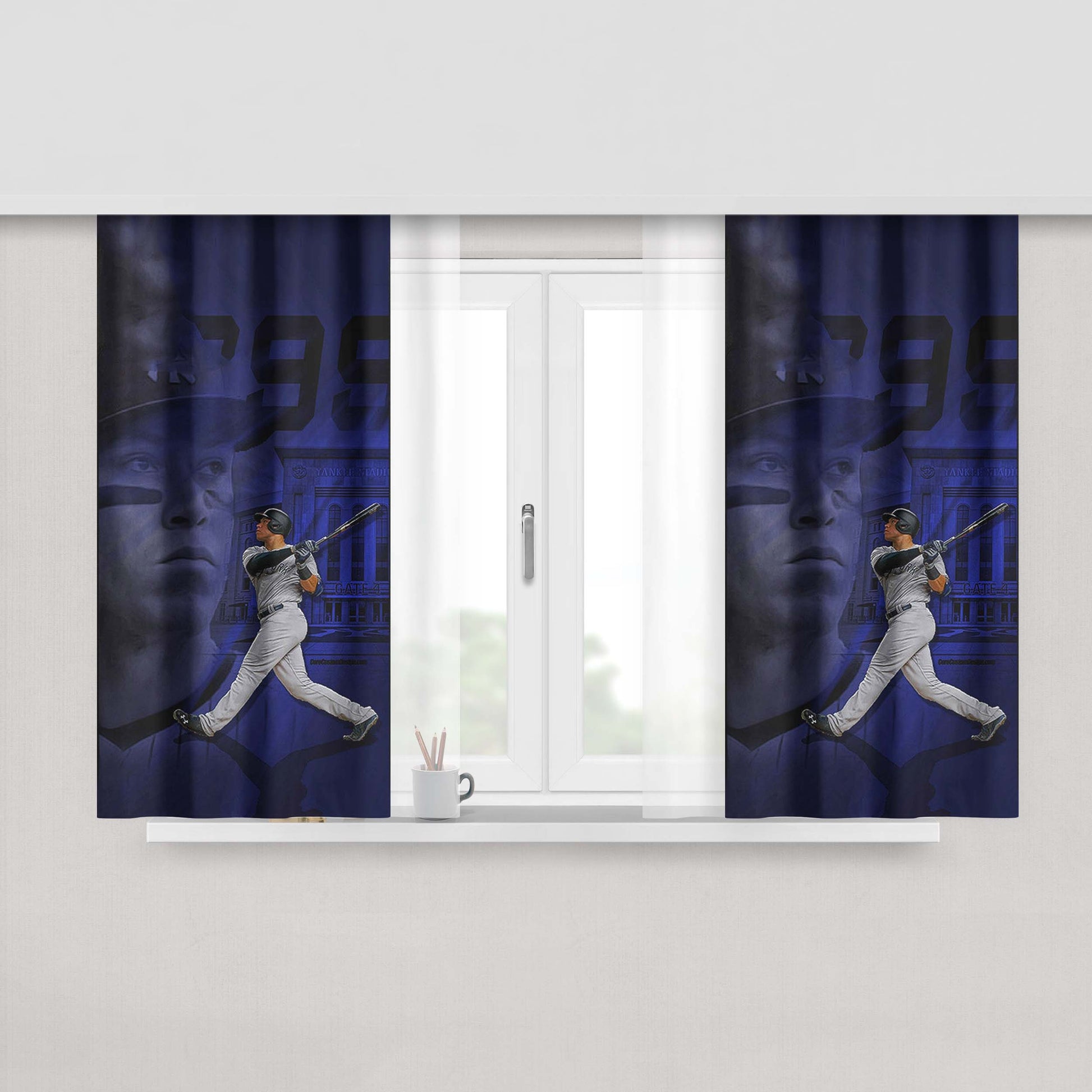 Aaron Judge Poster Fabric Window Curtains