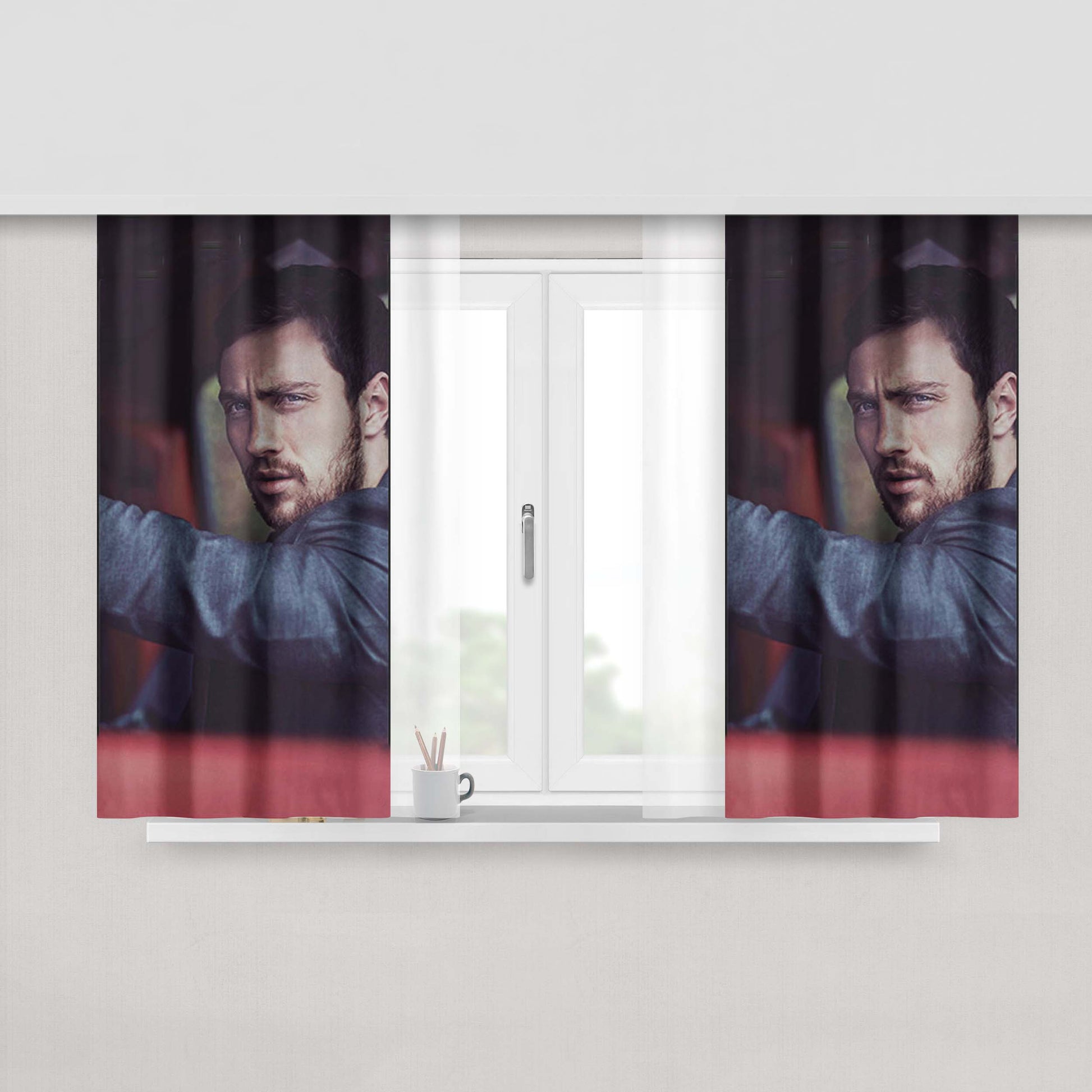 Aaron Taylor Johnson Boxer Fabric Window Curtains