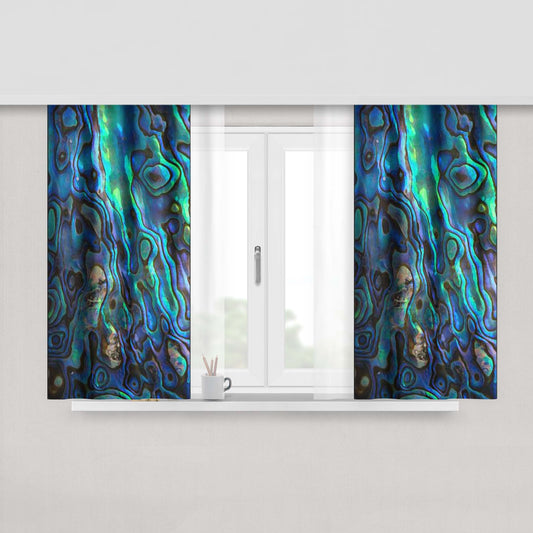 Abalone Shell Holographic Fabric Window Curtains