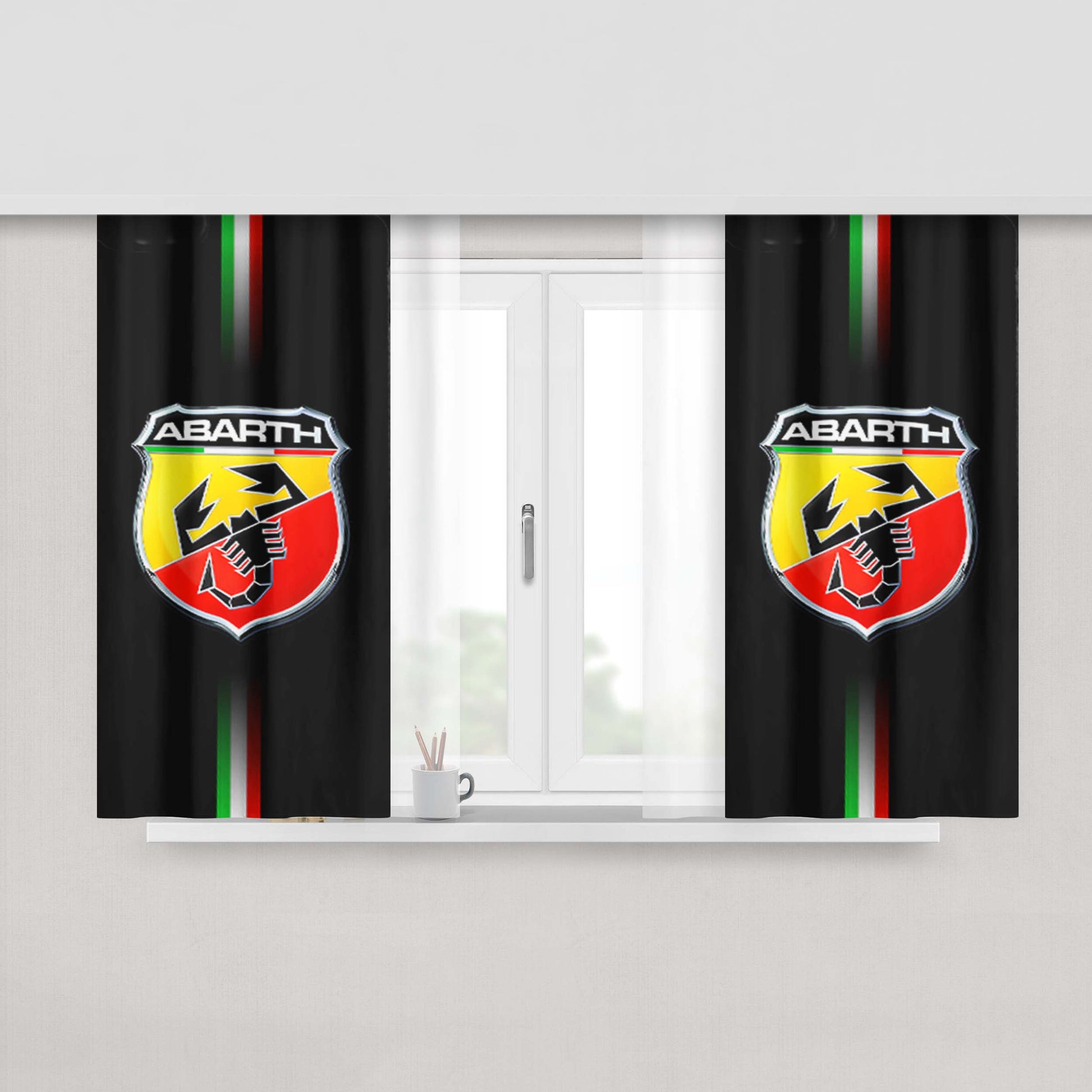 Abarth Logo Fabric Window Curtains