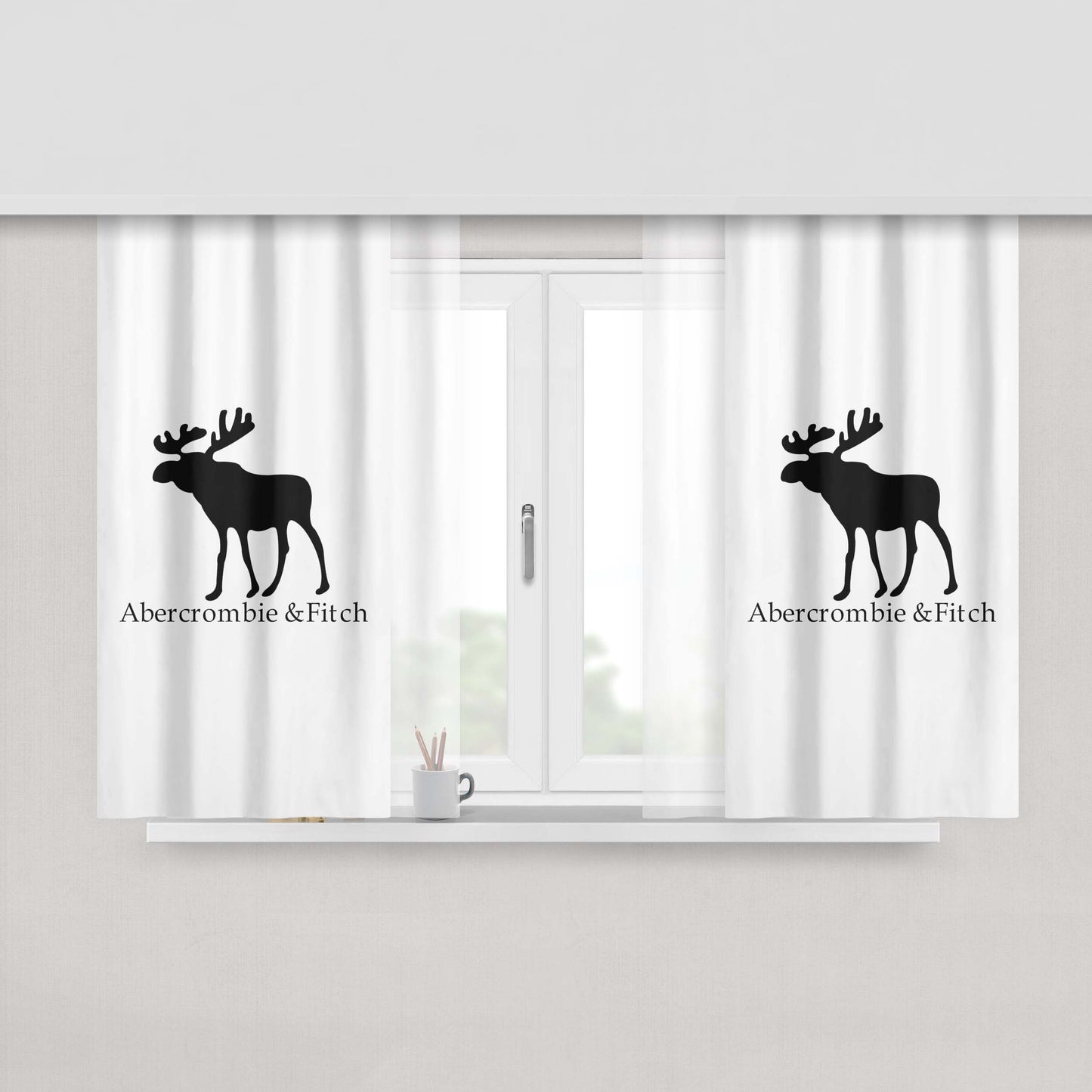 Abercrombie And Fitch Black Fabric Window Curtains